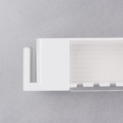 5 Slots Wall Mount Toothbrush Holder with Cover, Self Adhesive Toothbrush Storage Organizer for Shower, Toothpaste & Toothbrush Hanger for Bathroom, Medicine Cabinet, Dorm (White Large)