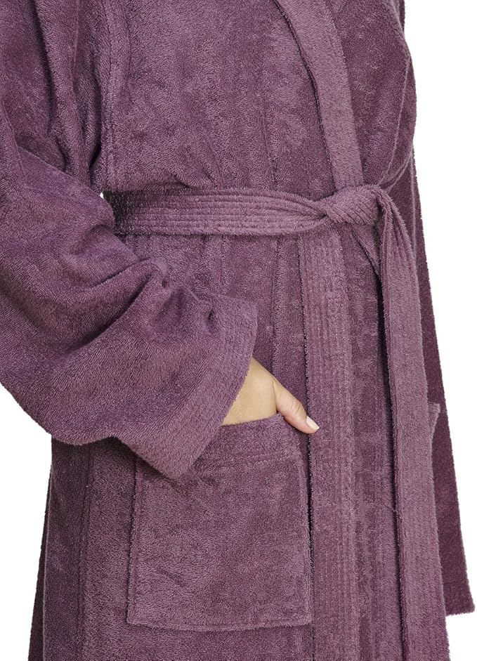 Arus Women's Pacific Hooded Turkish Cotton Bath Robe with Full Length Options