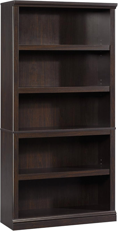 Sauder Miscellaneous Storage 5 Bookcase/Book Shelf, L: 35.28" x W: 13.23" x H: 69.76", Jamocha Wood