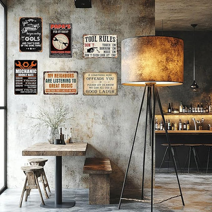 Bar Sign Man Cave Decor - Vintage Garage Metal Tin Signs for Men Funny If Something Here Offends You Poster Wall Art, Sports Bars Outdoor Accessories Decorations 8x12 Inch