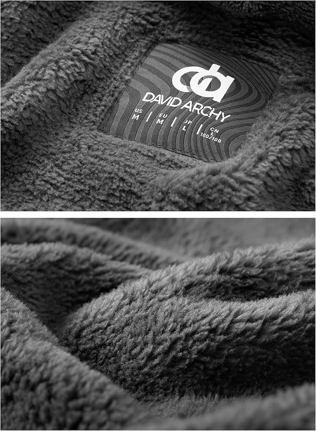 DAVID ARCHY Men's Soft Fleece Plush Robe Full Length Long Bathrobe