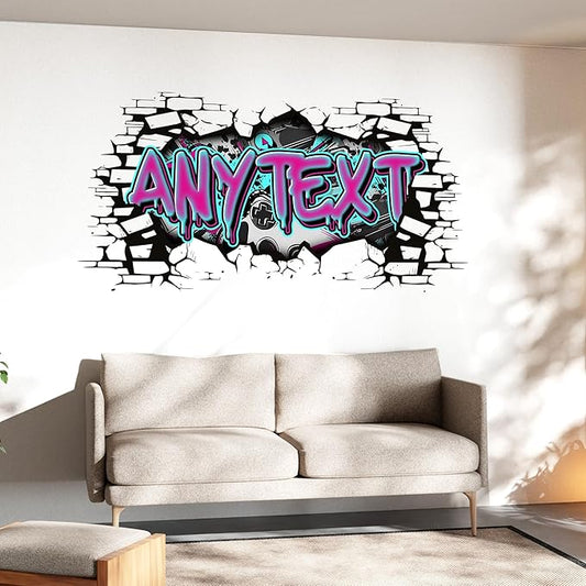 Personalized Gamer Name Decal Graffiti Wall Art Custom Personalized Boys Room Stickers Decals and Stickers for Nursery, Room Decor, Peel & Stick Name Decals for Walls