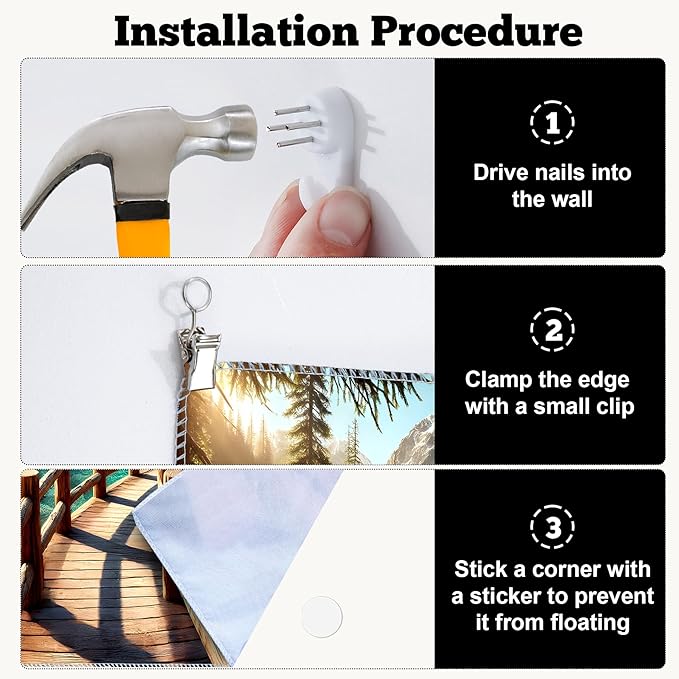 BSFHH Nature Tapestry Forest Tree Sea Cave Wall Hanging, Stream Through Rainforest Landscape Wall Art Tapestry for Bedroom Living room (Snow Scene, 110" × 87", Unframed)