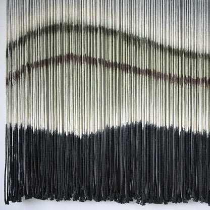 Macrame Wall Hanging Dip-Dye Large Macrame Wall Decor Boho Home Decor Scale Fiber Wall Art Yarn Craftsmanship Art 57" Wx 35" L