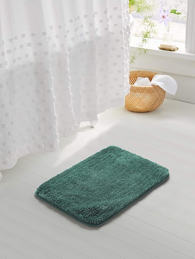 Suchtale Bath Rug for Non Slip Bath Mat - Shaggy, Thick Plush, Machine Washable - Hunter Green (20 x 32, Soft Microfiber)