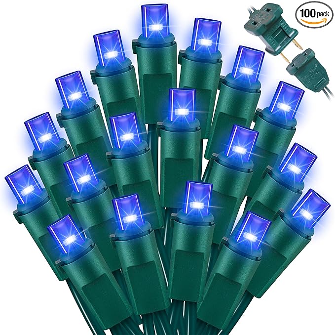 100 Count Blue - String Lights - 21.6FT LED Christmas Lights, Mini led Lights for Indoor Outdoor Home Holiday Party Wedding Independence Day Decoration