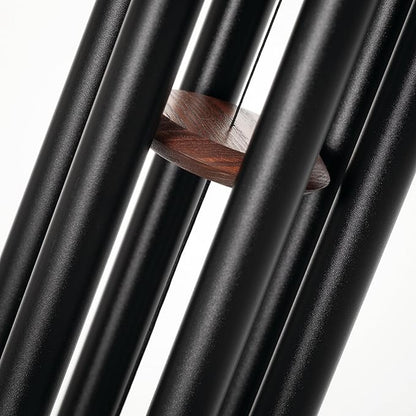 Woodstock Chimes Pluto Wind Chime for Outside 37" Black Teak Medium Tone Sound for Outdoor Garden, Patio, Porch Decor Gifts, Encore Collection, DCKT37