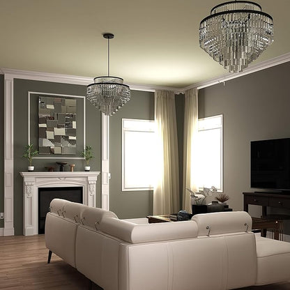 KOHROS Modern Geometric Irregular Mirror for Wall Decor 44" x 30" Decorative Mirror with Beveled Glass for Entryway Hallway Living Room Home Decor Horizontal or Vertical Hanging