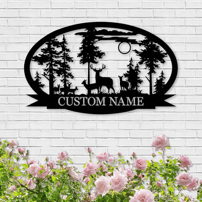 Personalized Deer Metal Cabin Sign | Custom Metal Sign | Personalized Camping Signs | Deer Hunter Gift | Custom Signs Outdoor Metal | Custom Family Name Sign | Cabin Decor | Porch Sign