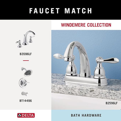 Delta Windemere (1-Pack) Toilet Paper Holder Polished Chrome Tissue Roll Holder for Bathroom Organization and Storage Spring Loaded Toilet Tissue Holder Wall Bathroom Accessories 70050