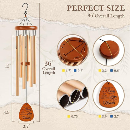 50th Wedding Anniversary Wind Chime, Happy 50th Anniversary Romantic Gifts for Couple, Parents, Wife, Husband, Friends, Golden Anniversary's Keepsake Gifts Ideas-Large 36''