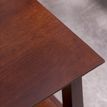 Delton 24 in. Solid Wood Recliner Wedge Side End Side Table with Shelf, Sienna Brown – Leick Home, 10402