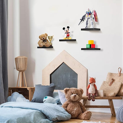 Sorbus Square Floating Shelf for Wall - 4 Small Shelves with Invisible Mounting Brackets for Living Room Decor, Bedroom, Bathroom Decor, Home & Kitchen - 9" Wall Shelf to Display Photos Trophies