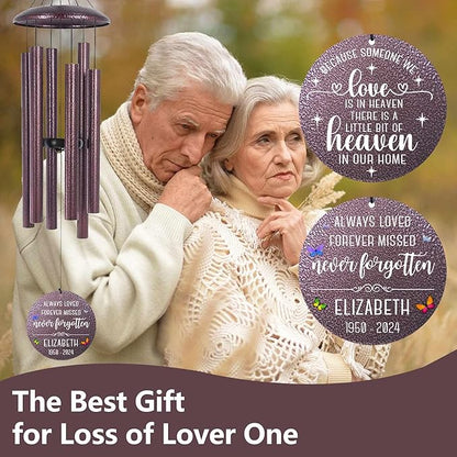 ASTARIN 36" Large Deep Tone Personalized Sympathy Wind Chimes, Memorial Wind Chime for Loss of Mother Father Loved One, Bereavement Gifts Decor Outdoor Patio Garden Graveyard
