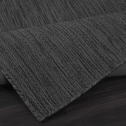 CAMILSON Outdoor Rug 8x10 Modern Area Rugs for Indoor and Outdoor Patios and Porches - Waterproof, Washable, Non-Shedding, Easy-to-Clean Outside Carpet (8 x 10, Solid - Dark Gray)