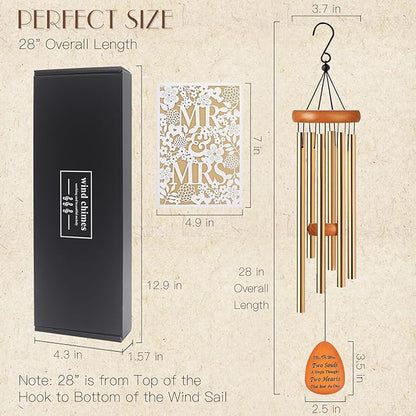 Wedding Gift for Couples,Mr and mrs Gift,Bride to be Gifts for Bridal Wedding Wind Chime for Outdoor, Garden Decoration,Bridal Shower Gifts