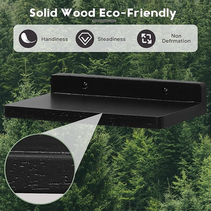 Small Floating Shelf,5 x 8.5 Inch,Set of 3 Small Wall Shelf for Bedroom Living Room Bathroom Kitchen Office (Black)