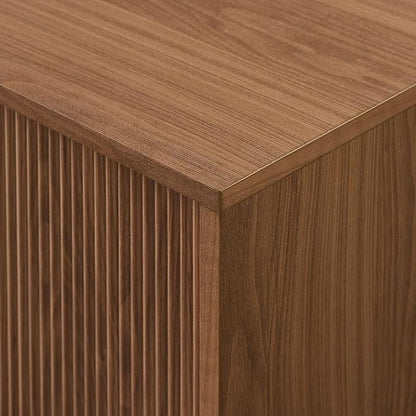 Walker Edison Arundo Fluted TV Stand for TVs up to 65 Inches, 58" TV Stand, Mocha