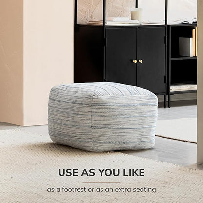 Anji Mountain 22"x22"x16" Handmade & Handcrafted Ottoman Pouf Comfortable Pouf Ottoman Foot Rest & Home Décor Accent for Living Room, Bedroom, Nursery, Kids Room, Patio