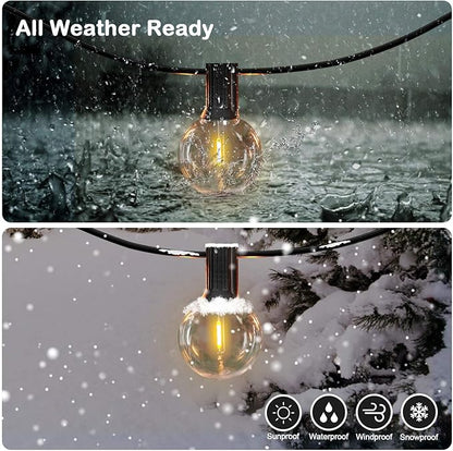 150FT LED Globe Outdoor String Lights, Dimmable Patio With 75+2 G40 Shatterproof Bulbs, Waterproof Outside Hanging, 2200K Commercial Backyard for Porch Bistro Party Balcony Garden