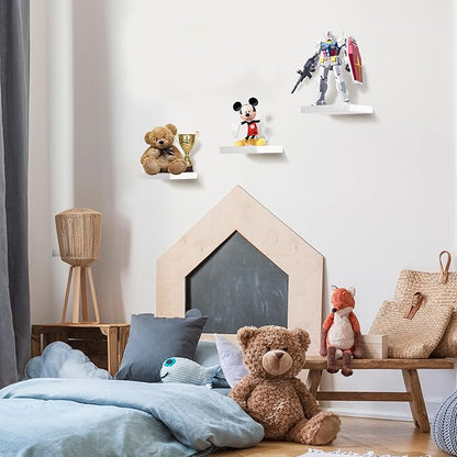 Sorbus Square Floating Shelf for Wall - 3 Small Shelves with Invisible Mounting Brackets for Living Room Decor, Bedroom, Bathroom Decor, Home & Kitchen - 9" White Wall Shelf to Display Photos Trophies