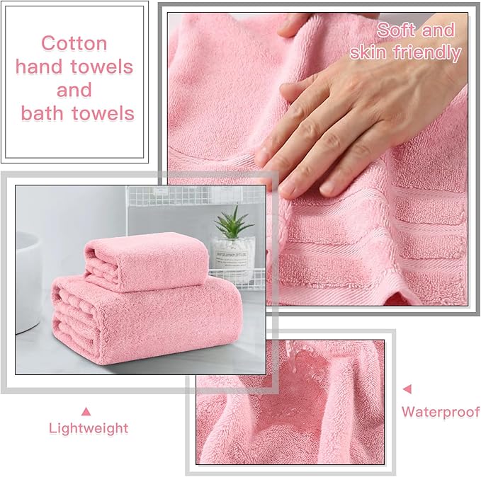 20PC Bathroom Accessory Set Pink Bathroom Accessories Bathroom Set, Shower Curtain Set, 2 Piece Bath Towel Set, 3PC Soap Dispenser, Toilet Brush & Trash Can