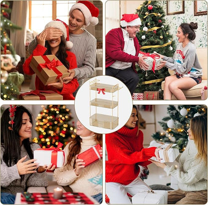 YCIA&DONE Luxury Bathroom Counter Organizer, Large Makeup Organizer Countertop, Shelf Organizer, Vanity Tray, Easily Assemble for Bathroom Organizers and Storage, Undersink, Cabinet,3 Tiers Amber