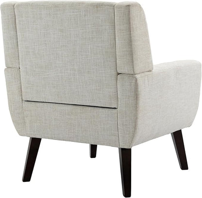 UIXE Accent Chair, Modern Upholstered Armchair in Fabric for Living Room, Comfy Club Arm Chairs Single Sofa Button Tufted Bedroom Reading Seat - Beige, Set of 4