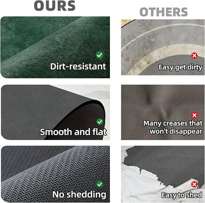 Bathroom Mat Quick Dry, Bathroom Rugs Non Slip Washable Thin Absorbent Bath Mat Fits Under Door Bathroom Floor Mat Perfect for Bath, Shower, or Sink 24"x48" Dark Green