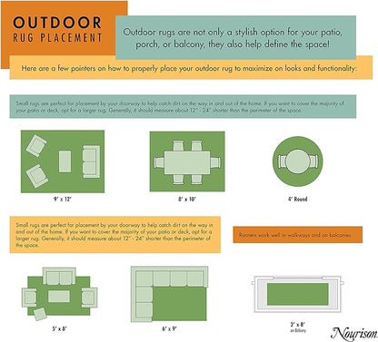 Nourison Positano Indoor-Outdoor Terracotta 4' x 6' Area Rug, Easy Cleaning, Non Shedding, Bed Room, Living Room, Dining Room, Backyard, Deck, Patio (4x6)