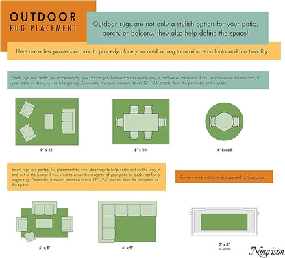 Nourison Positano Indoor-Outdoor Light Grey 7' x 10' Area Rug, Easy Cleaning, Non Shedding, Bed Room, Living Room, Dining Room, Backyard, Deck, Patio (7x10)