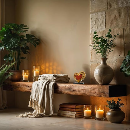 Decozen Gifts for Mom - Wooden Heart Sculpture - Mother's Day Birthday Gifts, Home, Office, Living Room, Shelf, Fireplace, Farmhouse, Tabletop, Boho and Mantle Decor - Mothers Day Decorations