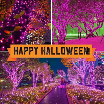 150LIGHTS Purple Extra-Bright with End Connectors Halloween Decorative Lights 9.72m UL Certified Mini String Light Set Waterproof for Halloween Home Garden Christmas Tree Party Patio Wedding