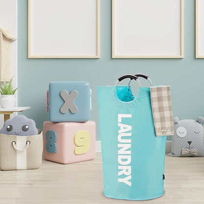 Caroeas 90L Laundry Basket (13 Colors), Waterproof Laundry Hamper, Laundry Bag with Padded Handles, Clothes Hamper Stands Up Well, Collapsible Laundry Basket Easy Storage