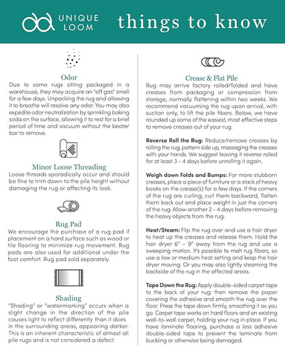 Unique Loom Rosso Collection Vintage, Geometric, Bohemian, Traditional, Distressed, Southwestern Area Rug, 5' 0" x 8' 0", Multi/Ivory