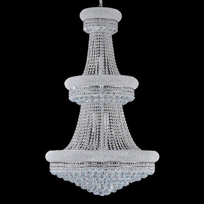 31 - Light Large Empire Crystal Chandelier for High Ceiling Foyer Entryway Staircase Living Room Dining Room Chrome Finish