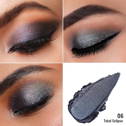 Oulac Grey Cream Eyeshadow, Waterproof Highly Pigmented Glitter Eye Shadow with Moisturizing Formula, Extremely Soft Creamy Texture, Easy to Blend, Large Capacity,.(06)