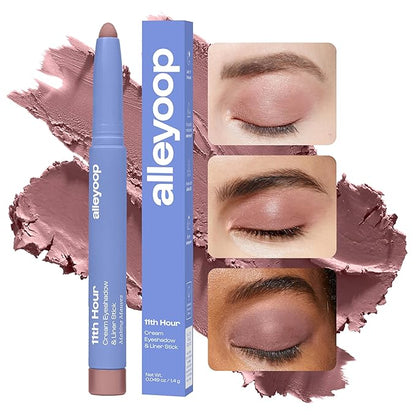 ALLEYOOP 11th Hour Waterproof Cream Eyeshadow Stick ?€? Long-Lasting Eye Shadow Pencil & Eyeliner, Cream to Powder Stick & Highlighter ?€? Smudge-Proof Eyeshadow Matte, Making Mauve Matte