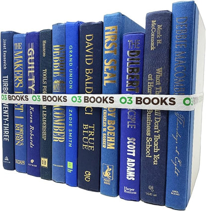 Curated Decorative Books Hardcover Décor Books for Home Décor, Choose Color, Interior Design, Office, Wedding Display, Instant Library, or Staging (Jeans, Three Feet)