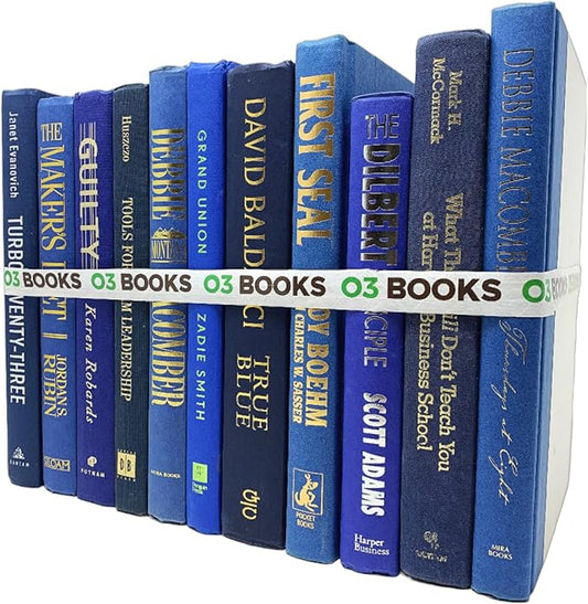 Curated Decorative Books Hardcover Décor Books for Home Décor, Choose Color, Interior Design, Office, Wedding Display, Instant Library, or Staging (Jeans, One Foot)