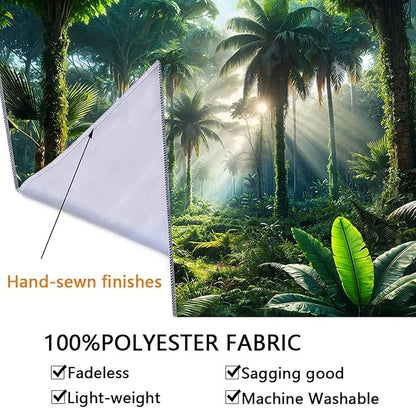 BSFHH Nature Tapestry Forest Tree Sea Cave Wall Hanging, Stream Through Rainforest Landscape Wall Art Tapestry for Bedroom Living room (Rainforest, 59" × 51", Unframed)