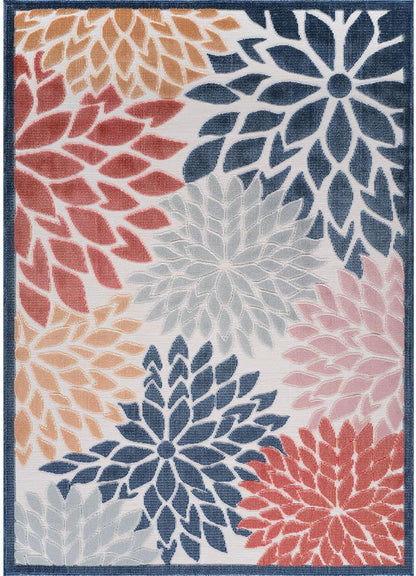 Beverly Rug Outdoor Rug 8x10 Modern Floral Tropical Area Rugs for Indoor and Outdoor Patio Easy to Clean Non Shedding Living Room Porch Garden Washable Outside Carpet (8 x 10 Multicolor)