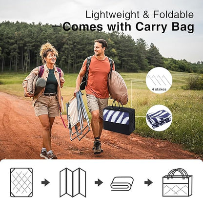 OLANLY Waterproof Outdoor Rug 6x9 ft, Reversible Outdoor Plastic Straw Rug with Leaf Pattern, RV Mat, Indoor Outdoor Carpet for Patio, Camping, Balcony, Deck, Backyard, Navy & White