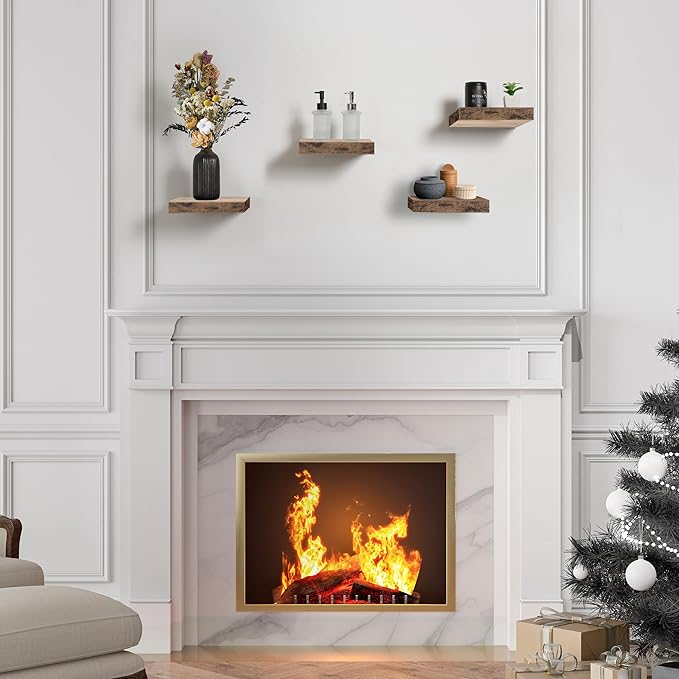 Sorbus Square Floating Shelf for Wall - 4 Small Shelves with Invisible Mounting Brackets for Living Room Decor, Bedroom, Bathroom Decor, Home & Kitchen - 9" Wall Shelf to Display Photos Trophies