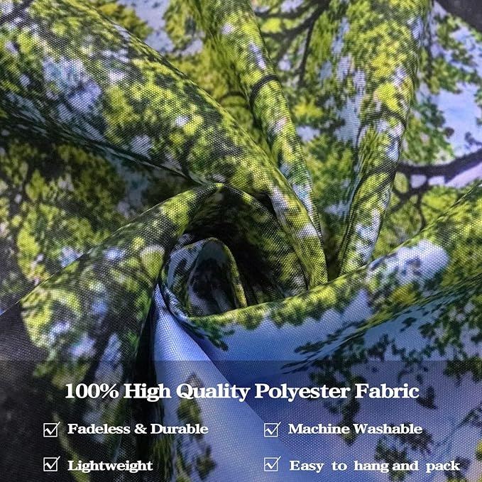 AMM Nature Forest Tree Celling Tapestry Lush Green Treetops Sunlit Tapestry for Bedroom Aesthetic Sky Sunlight Canopy Leaves Landscape Tapestries Wall Hanging for Living Room Dorm Office 80 x 60 Inch