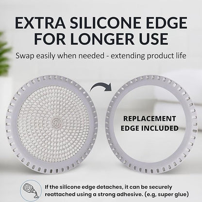 Shower Drain Hair Catcher – Ultra ShowerRing 5" Drain Cover for Flat & Domed Floors | Stainless Steel Hair Trap with Silicone Rim | High-Flow Strainer Prevents Clogs - Gray