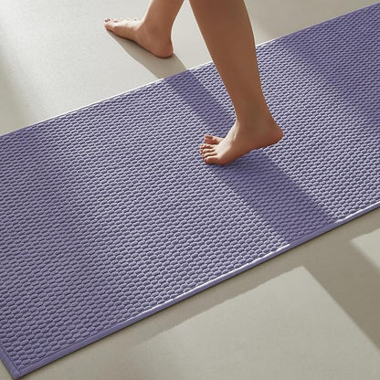 Bathroom Runner Rugs - Non Slip, Washable, Super Absorbent Chenille Bath Rug, Lavender 24"x70"