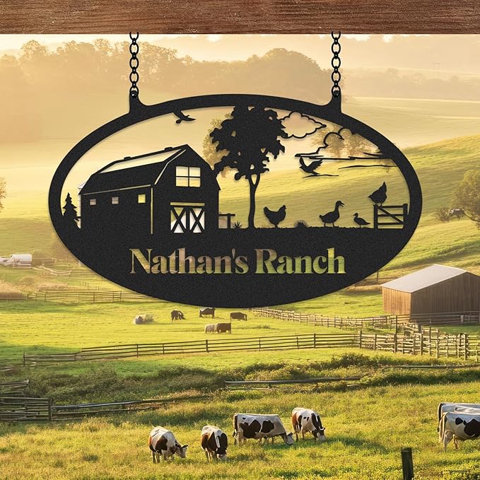Personalized Metal Farm Signs, Custom Rustic Ranch Decor, Farmhouse Outdoor Decor, Custom Last Name Sign, Large Metal Wall Art, Outdoor Barn Sign, Family Farm Sign, Farmer Ranch Gifts