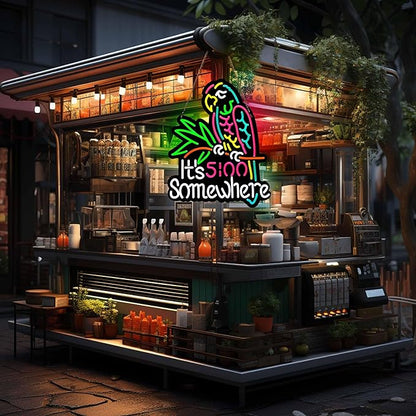 Ultrathin Its 5 00 O'clock Some Where Neon Sign Art Wall Lights for Bedroom Windows Glass Hotel Pub Cafe Wedding Birthday Party Gifts