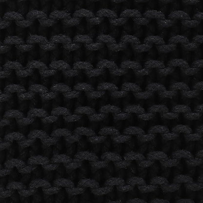 REDEARTH Cube Pouf Foot Stool Ottoman - Hand Knitted Poof - Cord Boho Pouffe - Home Décor - Stuffed Footrest for Living Room - Bedroom - Covered Patio (16" x 16" x 16") - Black